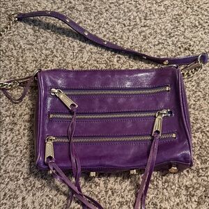 Rebecca Minkoff Purple Crossbody Bag with Zippers